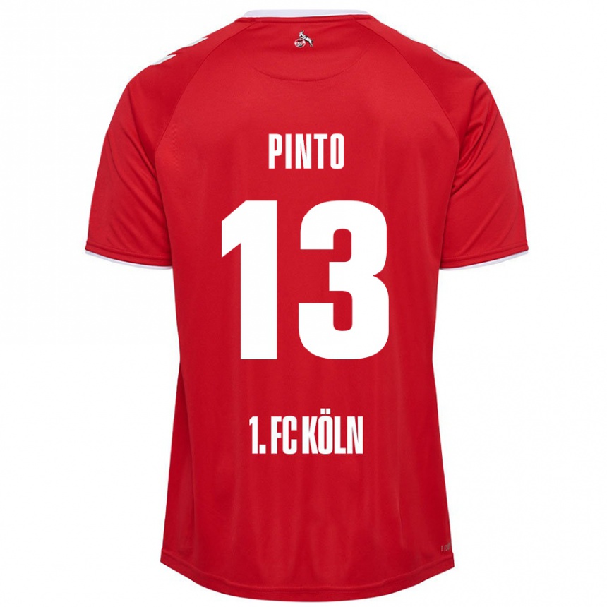 Niño Fútbol Camiseta João Pinto #13 Rojo Blanco 2ª Equipación 2024/25 Perú