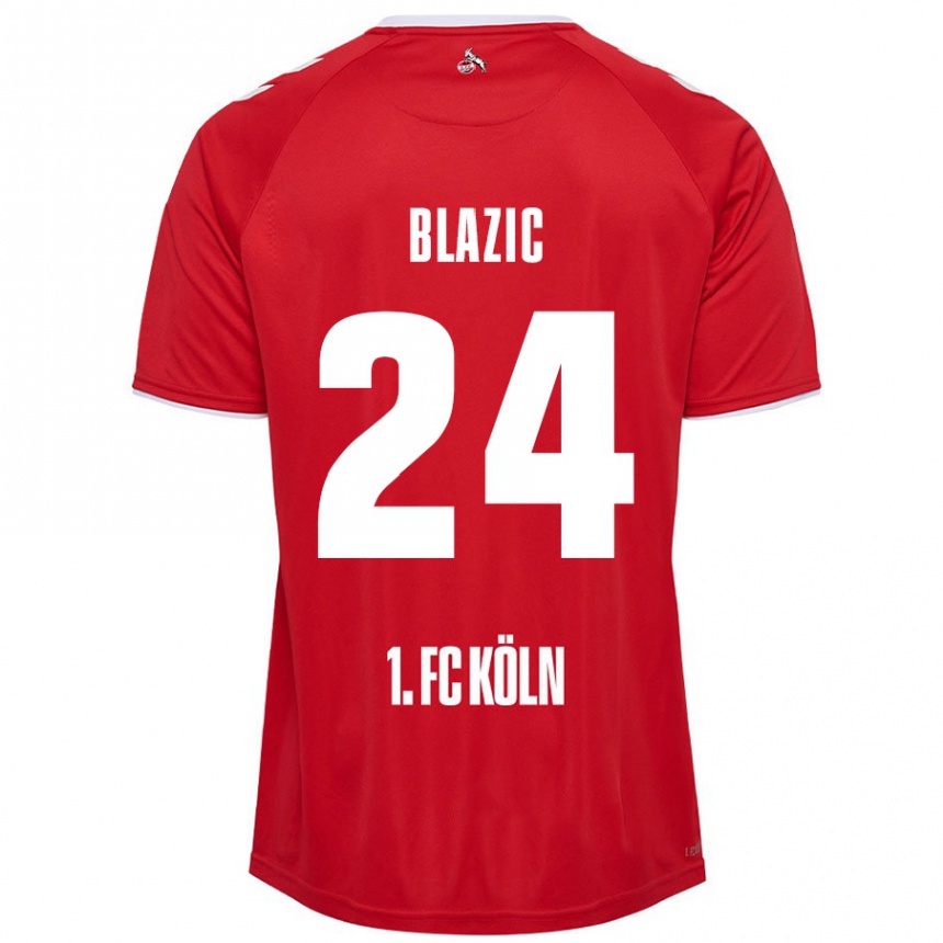 Niño Fútbol Camiseta Alessandro Blazic #24 Rojo Blanco 2ª Equipación 2024/25 Perú