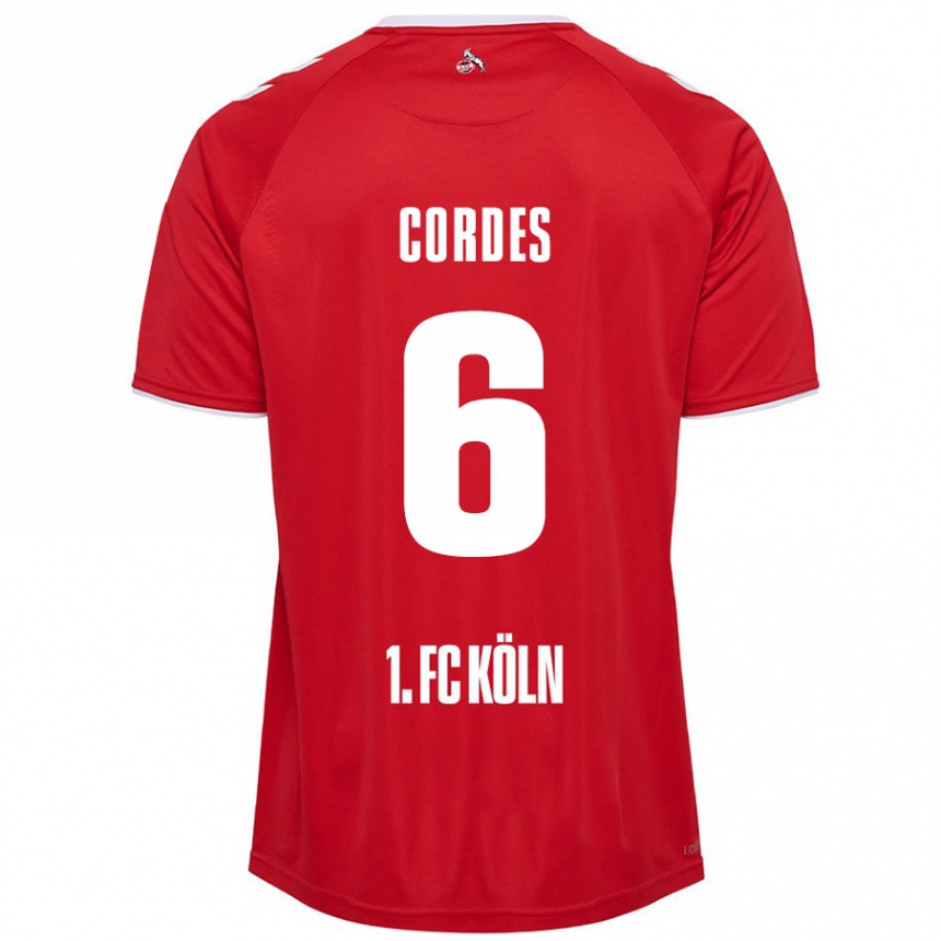 Niño Fútbol Camiseta Lotta Cordes #6 Rojo Blanco 2ª Equipación 2024/25 Perú