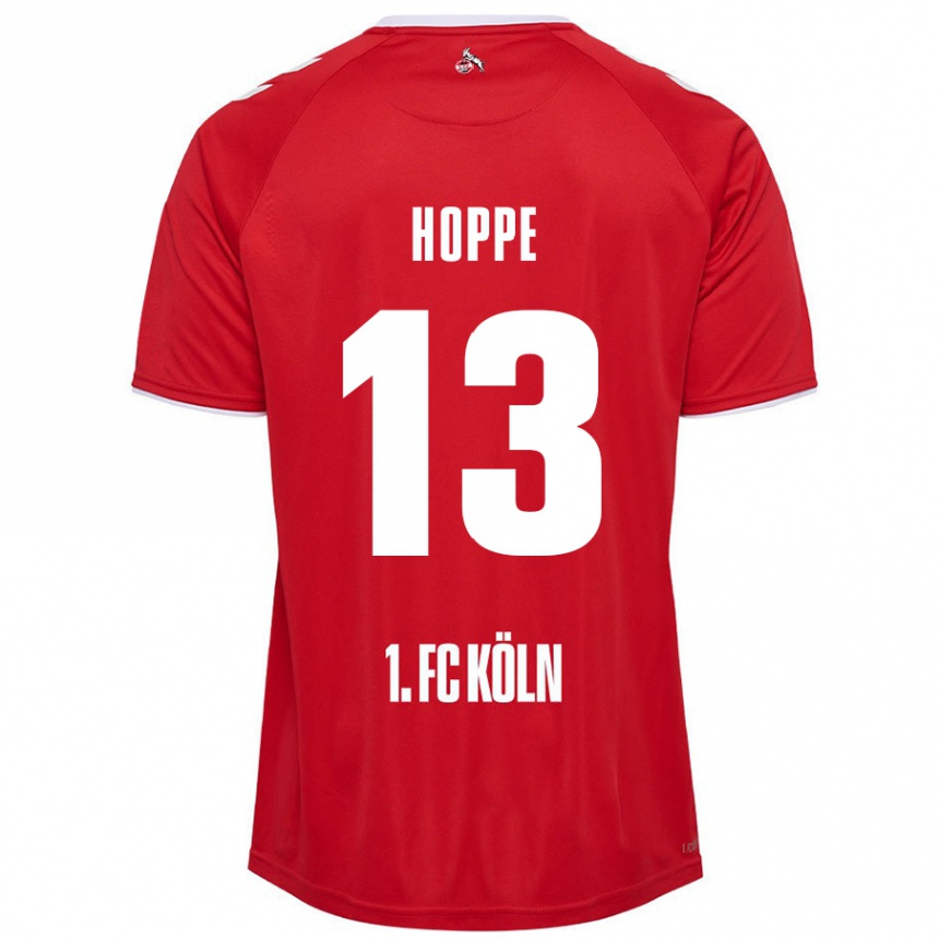 Niño Fútbol Camiseta Paula Hoppe #13 Rojo Blanco 2ª Equipación 2024/25 Perú