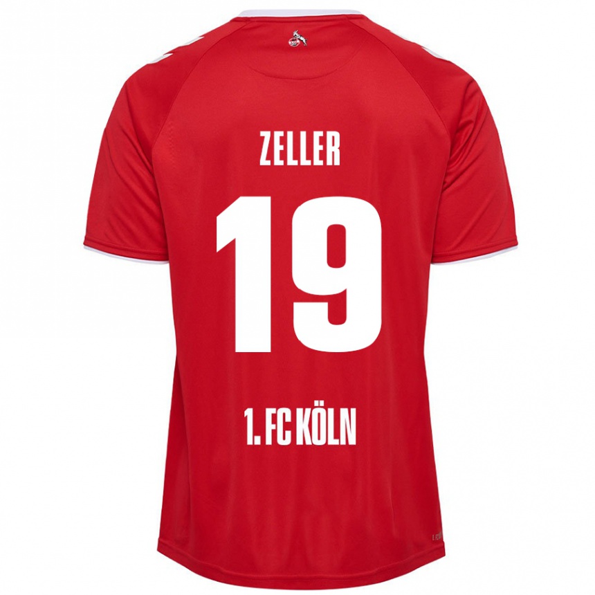 Niño Fútbol Camiseta Dóra Zeller #19 Rojo Blanco 2ª Equipación 2024/25 Perú