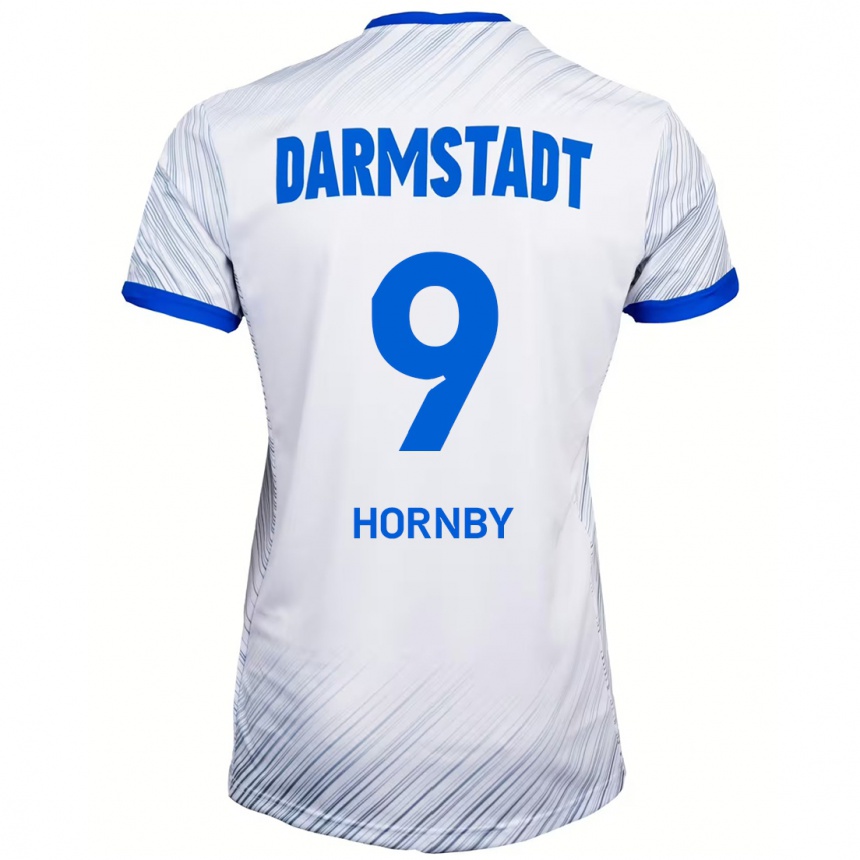 Niño Fútbol Camiseta Fraser Hornby #9 Blanco Azul 2ª Equipación 2024/25 Perú