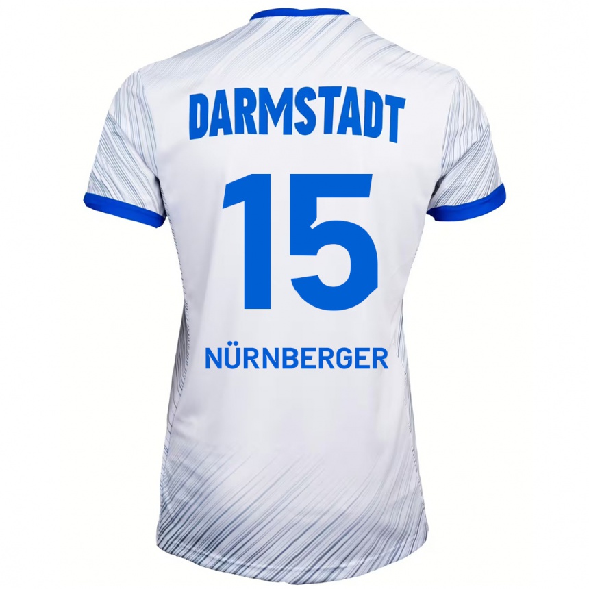 Niño Fútbol Camiseta Fabian Nürnberger #15 Blanco Azul 2ª Equipación 2024/25 Perú