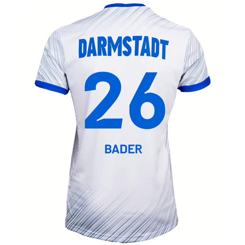 Niño Fútbol Camiseta Matthias Bader #26 Blanco Azul 2ª Equipación 2024/25 Perú