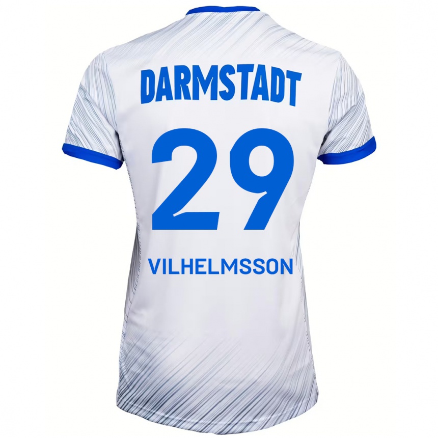 Niño Fútbol Camiseta Oscar Vilhelmsson #29 Blanco Azul 2ª Equipación 2024/25 Perú