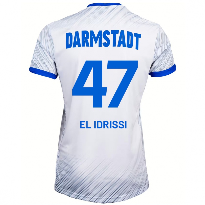 Niño Fútbol Camiseta Othmane El Idrissi #47 Blanco Azul 2ª Equipación 2024/25 Perú