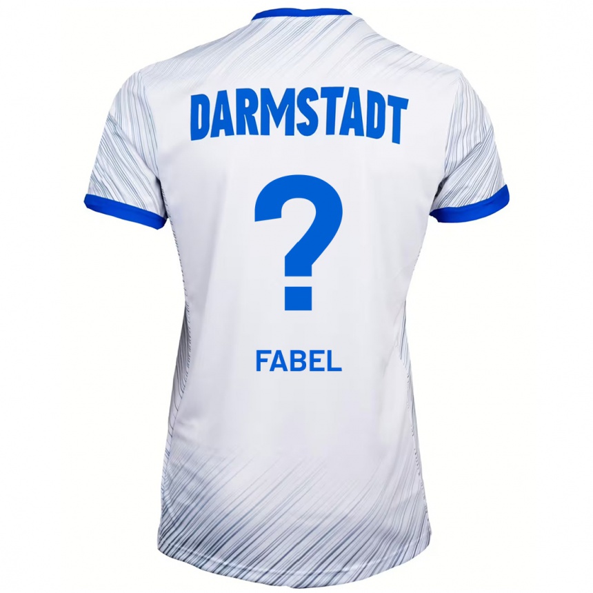 Niño Fútbol Camiseta Lukas Fabel #0 Blanco Azul 2ª Equipación 2024/25 Perú