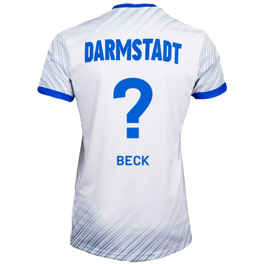 Niño Fútbol Camiseta Kerim Beck #0 Blanco Azul 2ª Equipación 2024/25 Perú