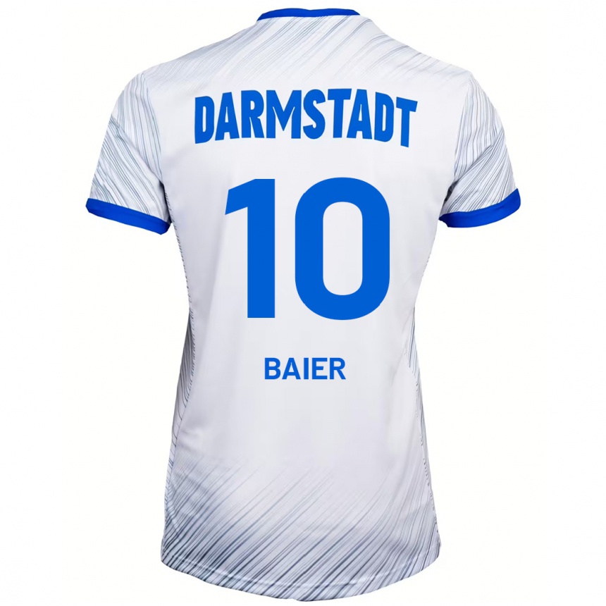 Niño Fútbol Camiseta Nico Baier #10 Blanco Azul 2ª Equipación 2024/25 Perú