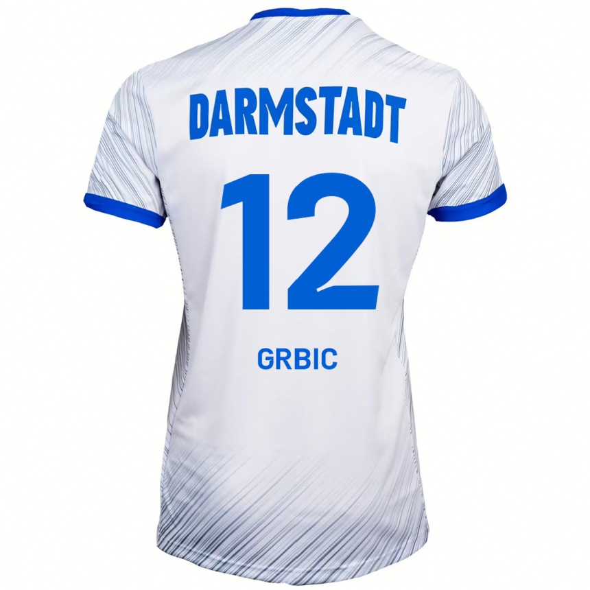 Niño Fútbol Camiseta Viktor Grbic #12 Blanco Azul 2ª Equipación 2024/25 Perú