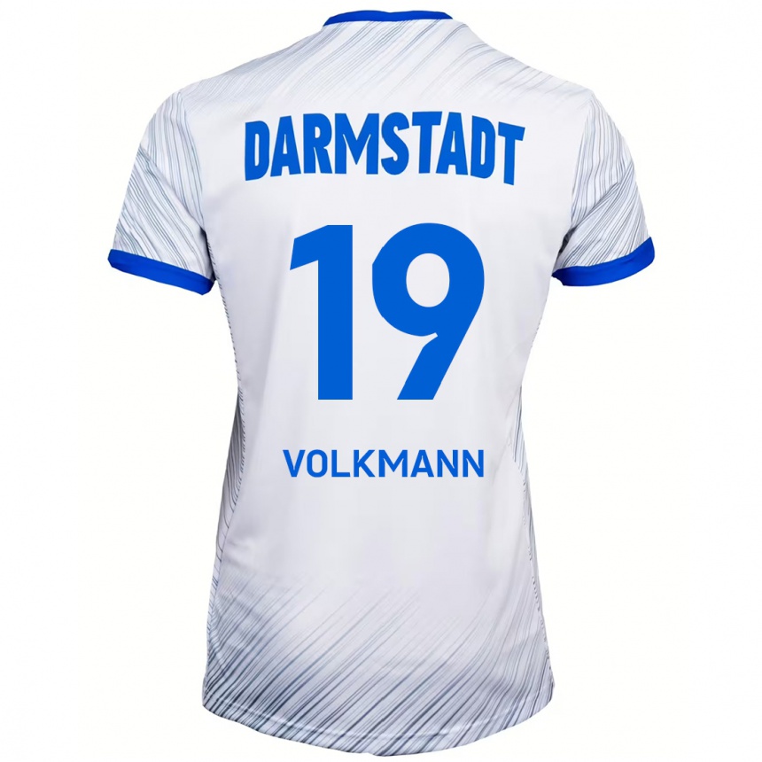 Niño Fútbol Camiseta Japhet Volkmann #19 Blanco Azul 2ª Equipación 2024/25 Perú