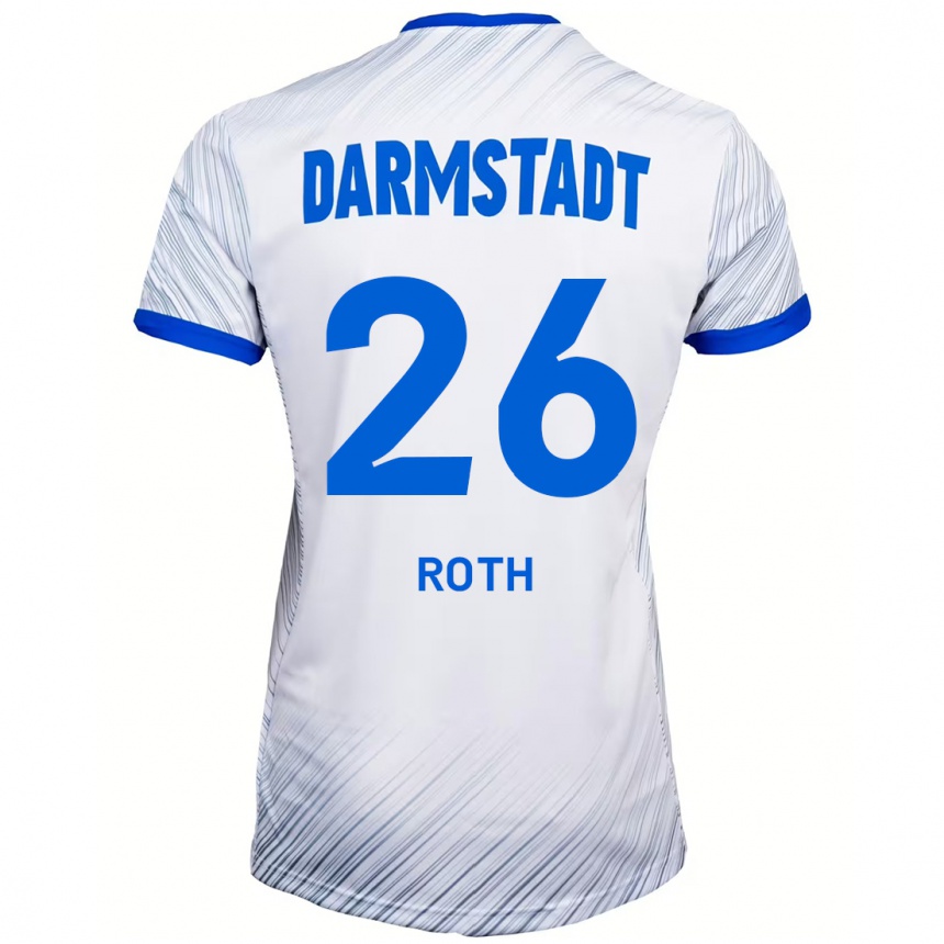 Niño Fútbol Camiseta Maximilian Roth #26 Blanco Azul 2ª Equipación 2024/25 Perú