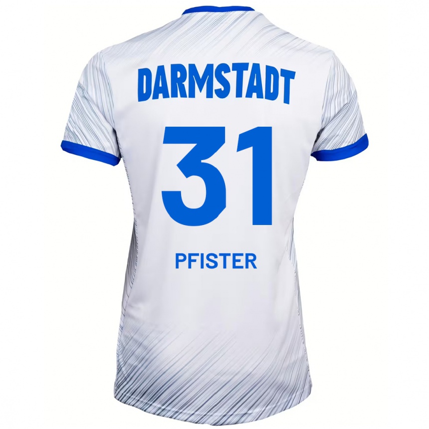 Niño Fútbol Camiseta Max Pfister #31 Blanco Azul 2ª Equipación 2024/25 Perú