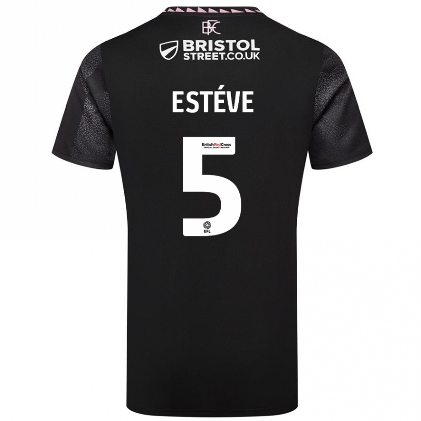 Niño Fútbol Camiseta Maxime Estève #5 Negro 2ª Equipación 2024/25 Perú