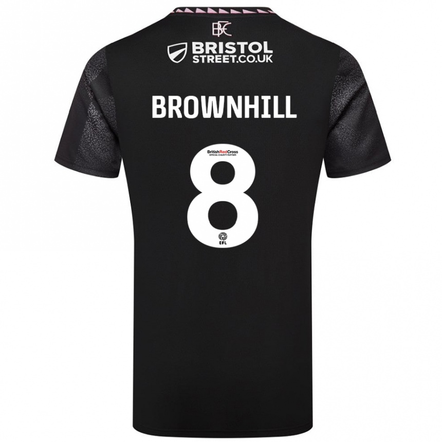 Niño Fútbol Camiseta Josh Brownhill #8 Negro 2ª Equipación 2024/25 Perú