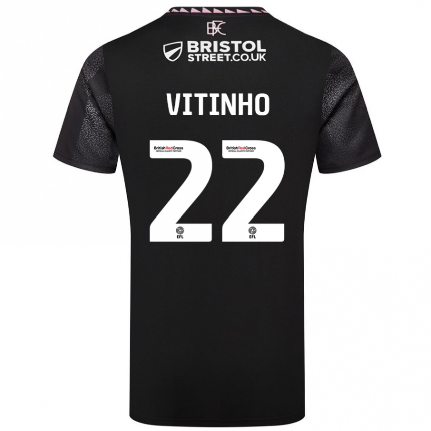 Niño Fútbol Camiseta Vitinho #22 Negro 2ª Equipación 2024/25 Perú