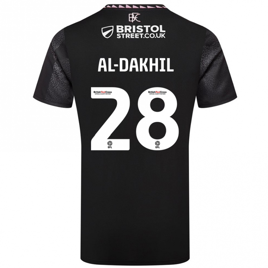 Niño Fútbol Camiseta Ameen Al-Dakhil #28 Negro 2ª Equipación 2024/25 Perú