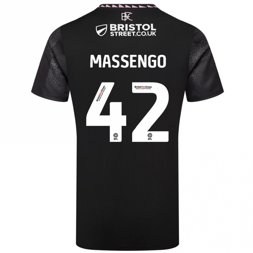 Niño Fútbol Camiseta Han-Noah Massengo #42 Negro 2ª Equipación 2024/25 Perú