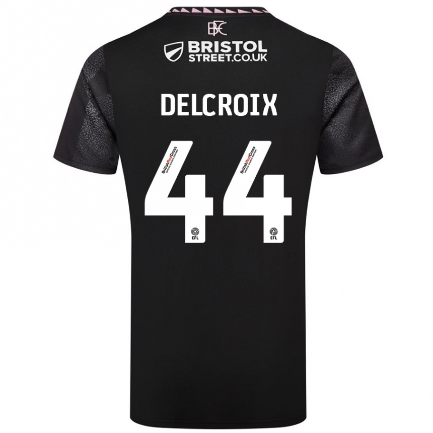 Niño Fútbol Camiseta Hannes Delcroix #44 Negro 2ª Equipación 2024/25 Perú