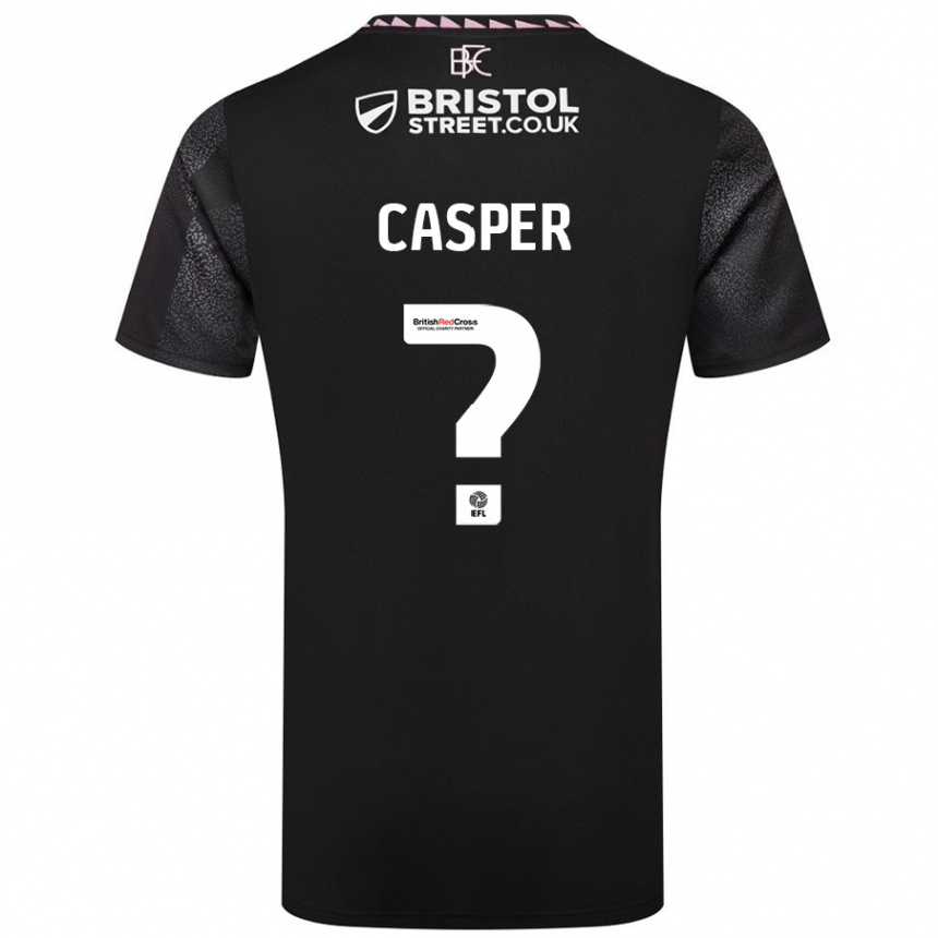 Niño Fútbol Camiseta Charlie Casper #0 Negro 2ª Equipación 2024/25 Perú