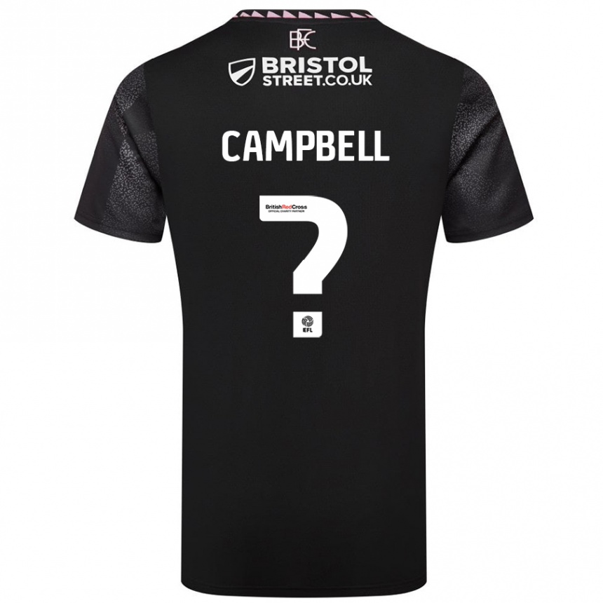 Niño Fútbol Camiseta Murray Campbell #0 Negro 2ª Equipación 2024/25 Perú