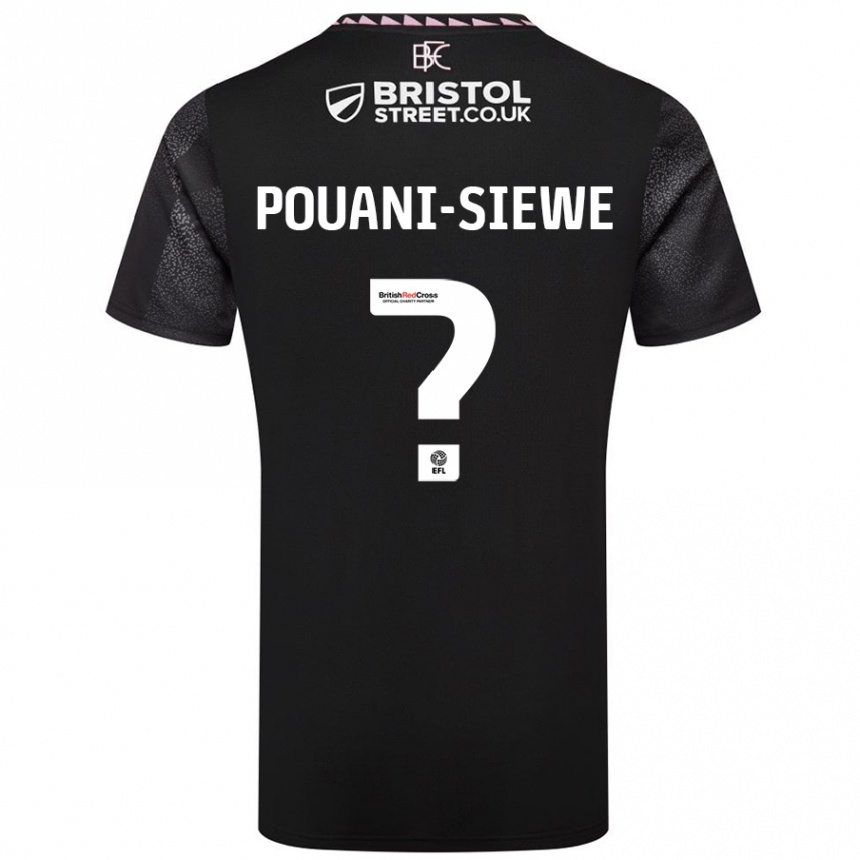 Niño Fútbol Camiseta Brandon Pouani-Siewe #0 Negro 2ª Equipación 2024/25 Perú