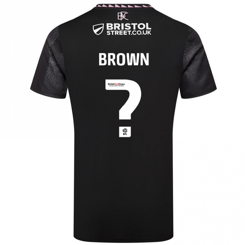 Niño Fútbol Camiseta Kian Brown #0 Negro 2ª Equipación 2024/25 Perú