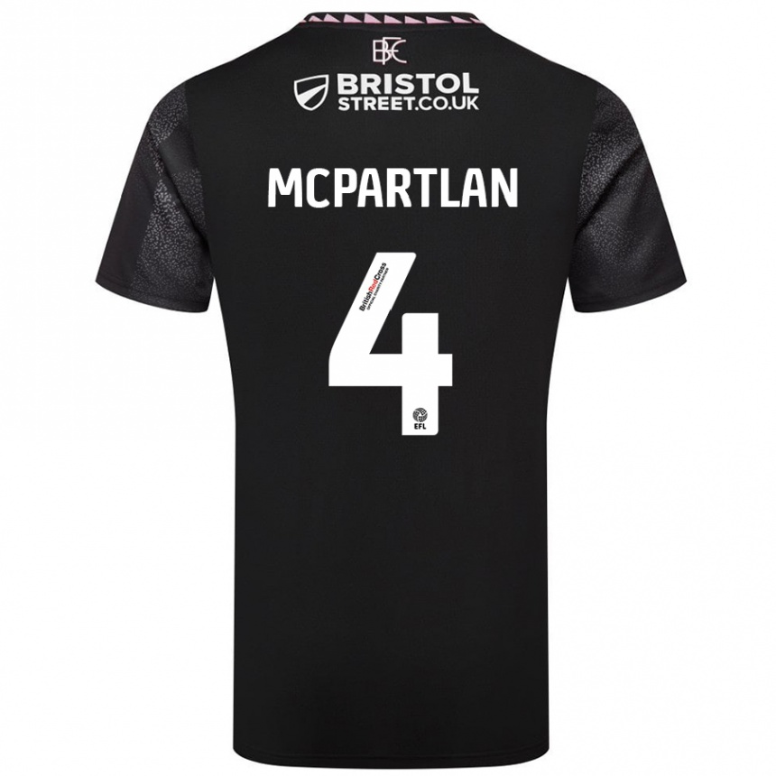 Niño Fútbol Camiseta Brenna Mcpartlan #4 Negro 2ª Equipación 2024/25 Perú