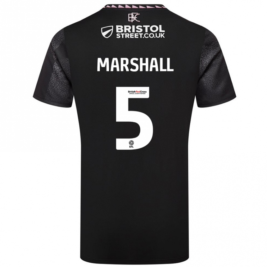 Niño Fútbol Camiseta Georgia Marshall #5 Negro 2ª Equipación 2024/25 Perú