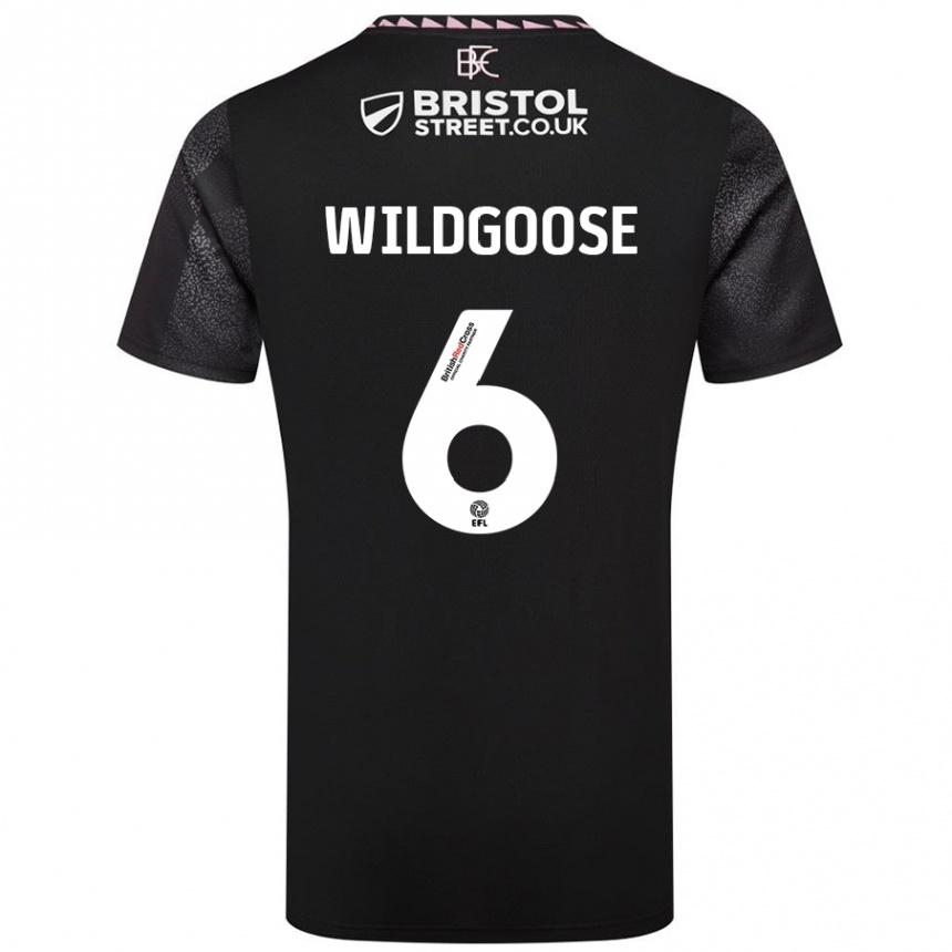 Niño Fútbol Camiseta Mikayla Wildgoose #6 Negro 2ª Equipación 2024/25 Perú