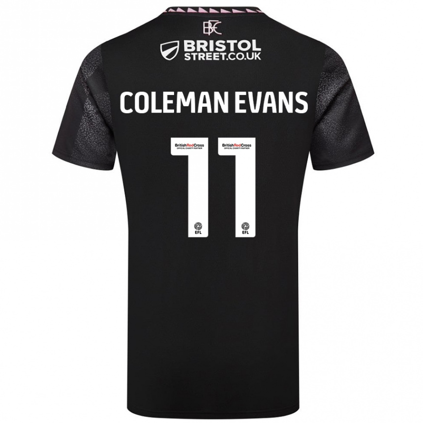 Niño Fútbol Camiseta Amaya Coleman-Evans #11 Negro 2ª Equipación 2024/25 Perú