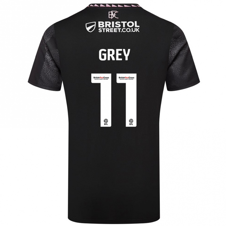 Niño Fútbol Camiseta Anna Grey #11 Negro 2ª Equipación 2024/25 Perú