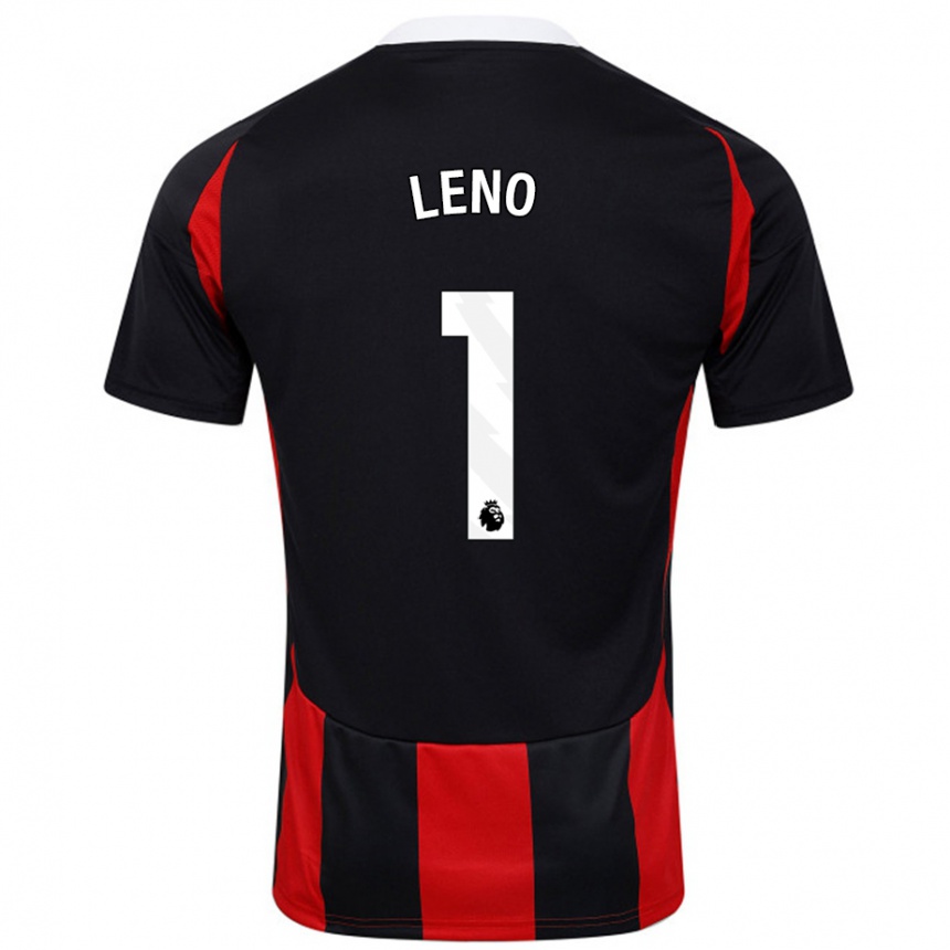 Niño Fútbol Camiseta Bernd Leno #1 Negro Rojo 2ª Equipación 2024/25 Perú