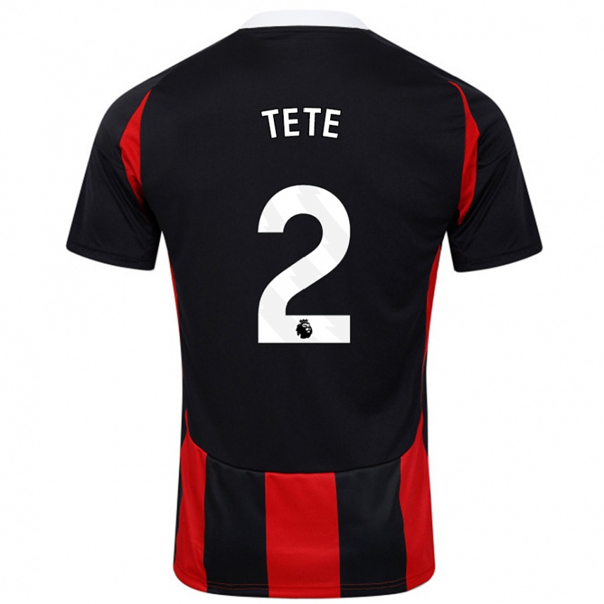 Niño Fútbol Camiseta Kenny Tete #2 Negro Rojo 2ª Equipación 2024/25 Perú