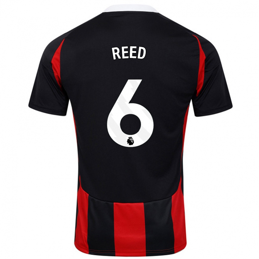 Niño Fútbol Camiseta Harrison Reed #6 Negro Rojo 2ª Equipación 2024/25 Perú