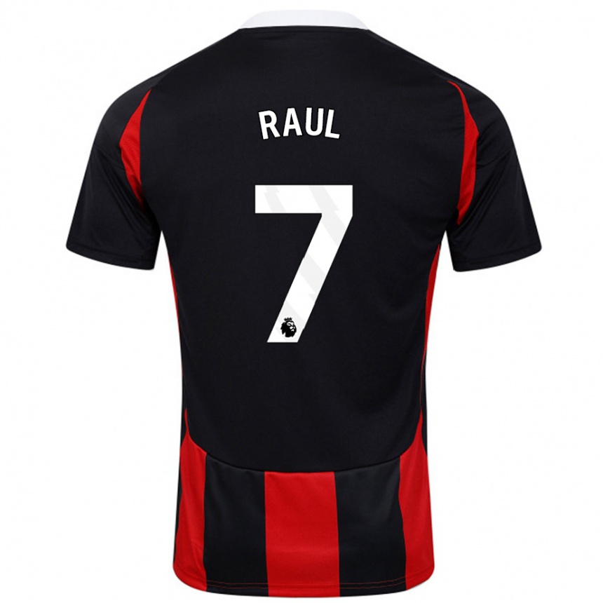 Niño Fútbol Camiseta Raúl Jiménez #7 Negro Rojo 2ª Equipación 2024/25 Perú