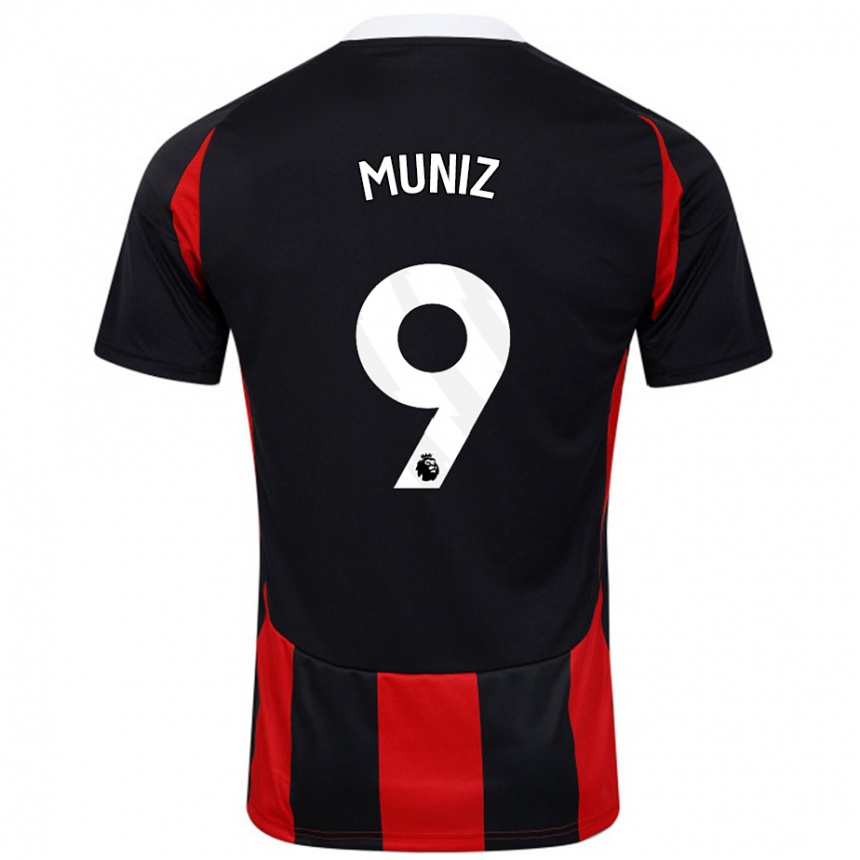 Niño Fútbol Camiseta Rodrigo Muniz #9 Negro Rojo 2ª Equipación 2024/25 Perú