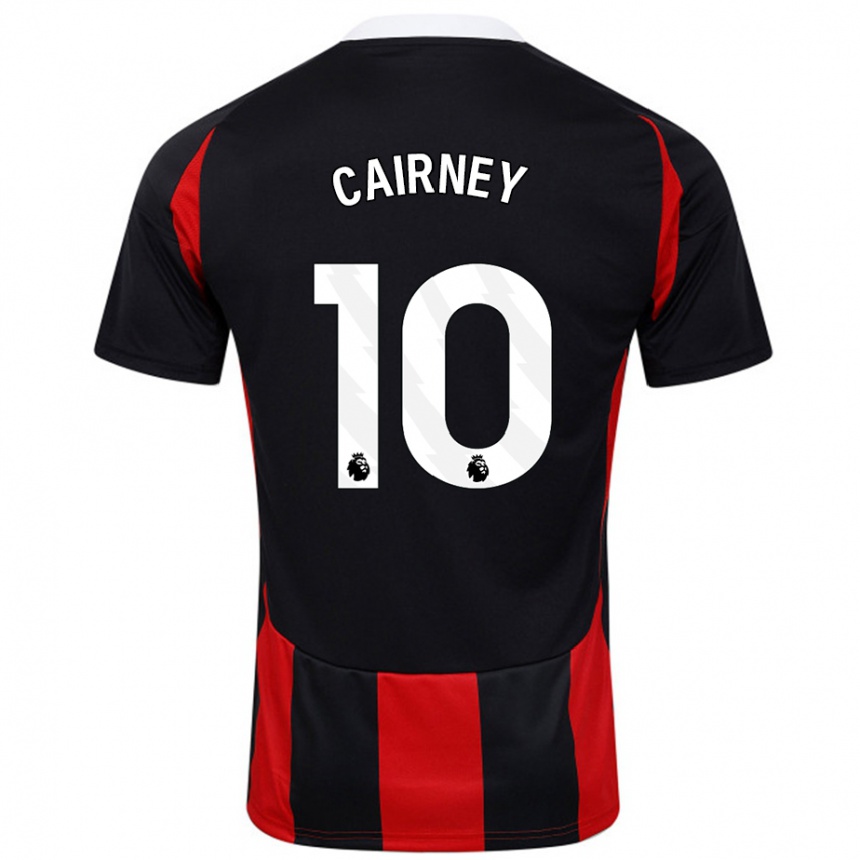 Niño Fútbol Camiseta Tom Cairney #10 Negro Rojo 2ª Equipación 2024/25 Perú