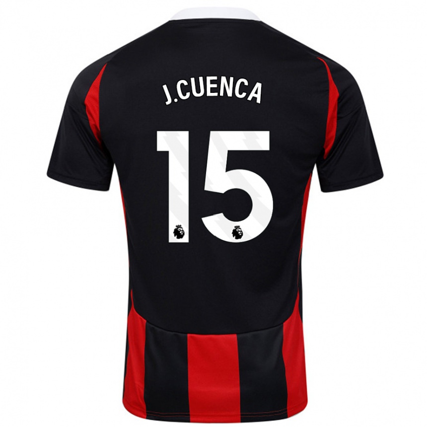 Niño Fútbol Camiseta Jorge Cuenca #15 Negro Rojo 2ª Equipación 2024/25 Perú