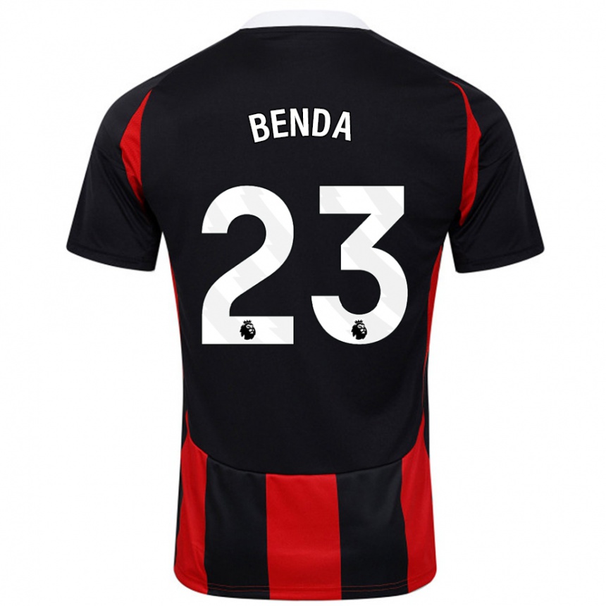 Niño Fútbol Camiseta Steven Benda #23 Negro Rojo 2ª Equipación 2024/25 Perú