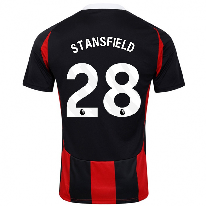 Niño Fútbol Camiseta Jay Stansfield #28 Negro Rojo 2ª Equipación 2024/25 Perú