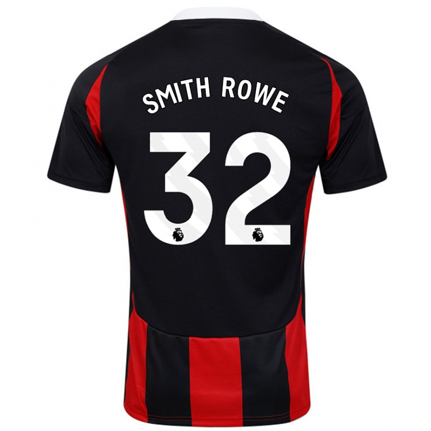 Niño Fútbol Camiseta Emile Smith Rowe #32 Negro Rojo 2ª Equipación 2024/25 Perú