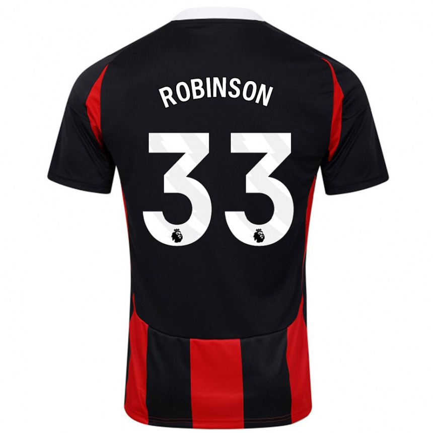 Niño Fútbol Camiseta Antonee Robinson #33 Negro Rojo 2ª Equipación 2024/25 Perú