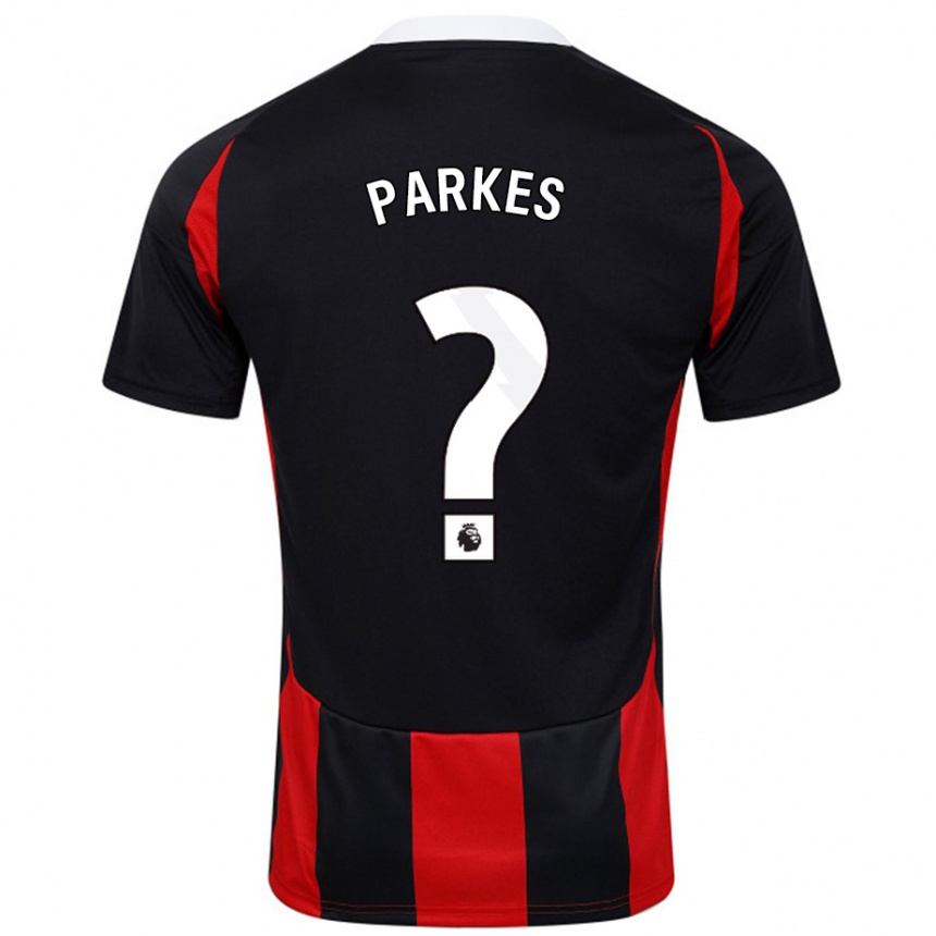 Niño Fútbol Camiseta Stefan Parkes #0 Negro Rojo 2ª Equipación 2024/25 Perú