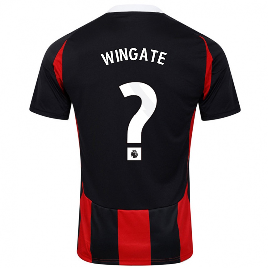 Niño Fútbol Camiseta Tom Wingate #0 Negro Rojo 2ª Equipación 2024/25 Perú