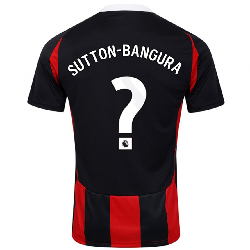 Niño Fútbol Camiseta William Sutton-Bangura #0 Negro Rojo 2ª Equipación 2024/25 Perú