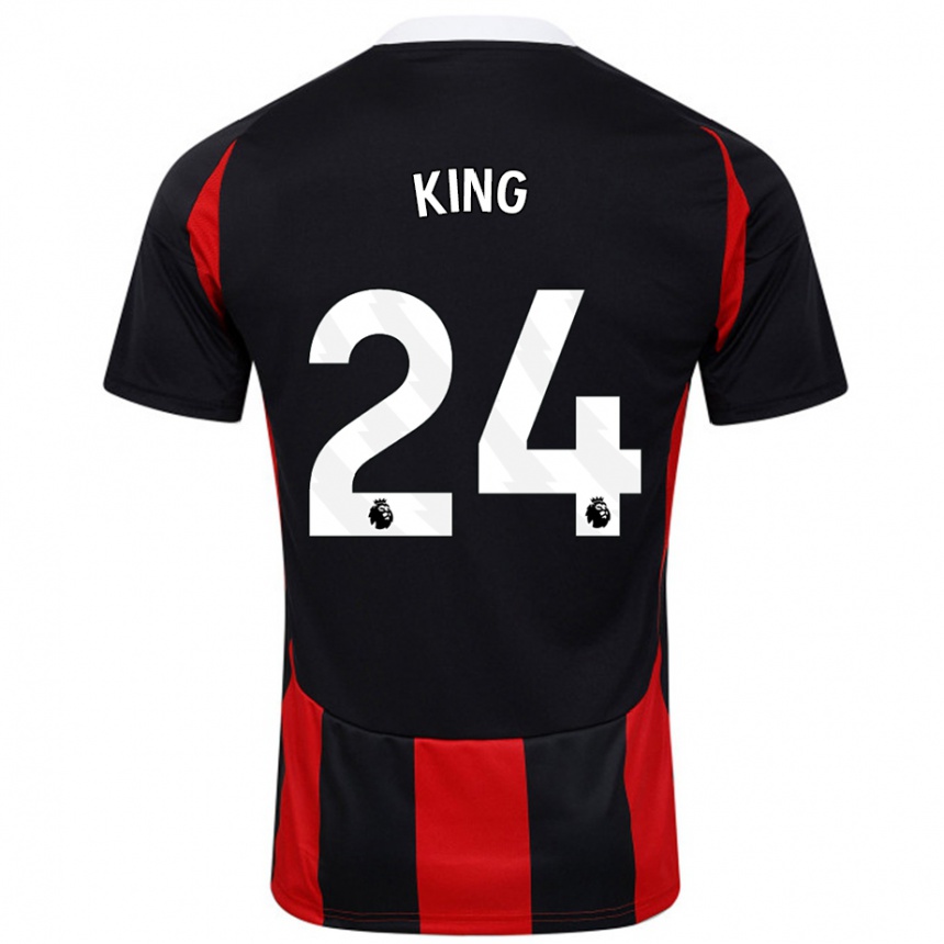 Niño Fútbol Camiseta Joshua King #24 Negro Rojo 2ª Equipación 2024/25 Perú