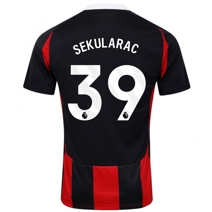 Niño Fútbol Camiseta Kristian Sekularac #39 Negro Rojo 2ª Equipación 2024/25 Perú