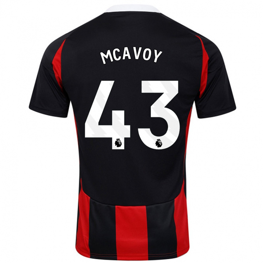 Niño Fútbol Camiseta Connor Mcavoy #43 Negro Rojo 2ª Equipación 2024/25 Perú