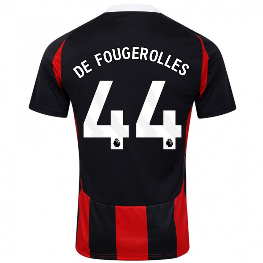 Niño Fútbol Camiseta Luc De Fougerolles #44 Negro Rojo 2ª Equipación 2024/25 Perú